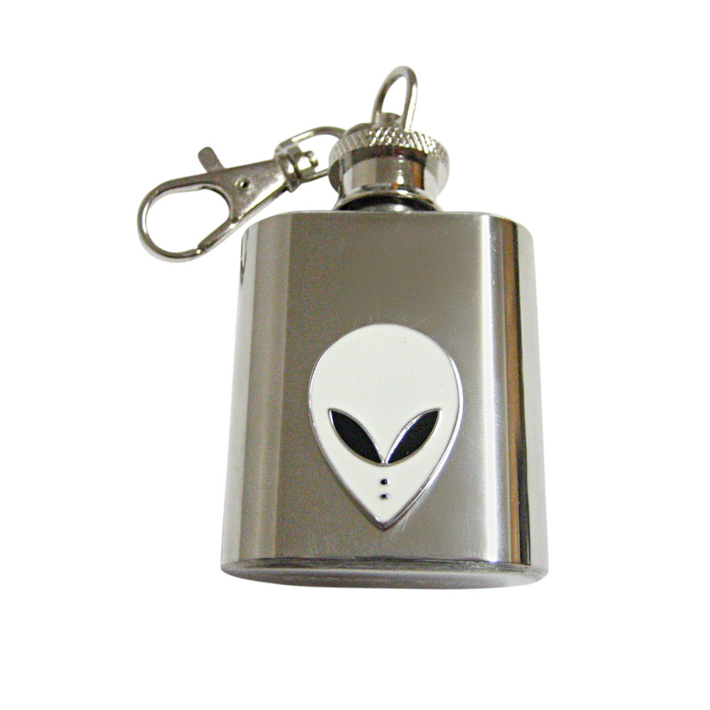 White Alien Head Keychain Flask - image 1